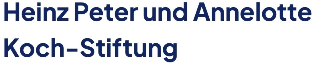 In dunkelblauer Schrift steht: Heinz Peter und Annelotte Koch-Stiftung